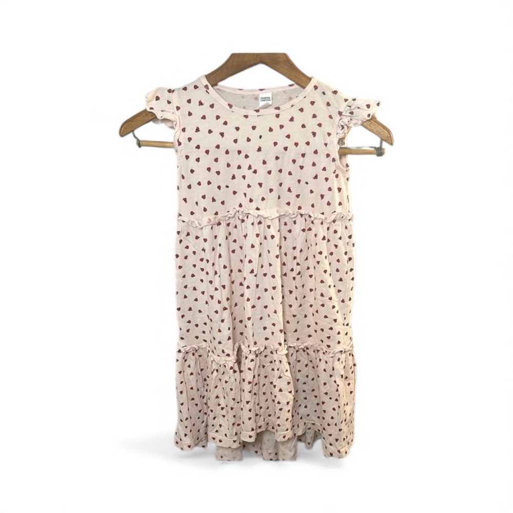 Harper Canyon Cream and Pink Tiered Ruffled Sundress Ladybug Print